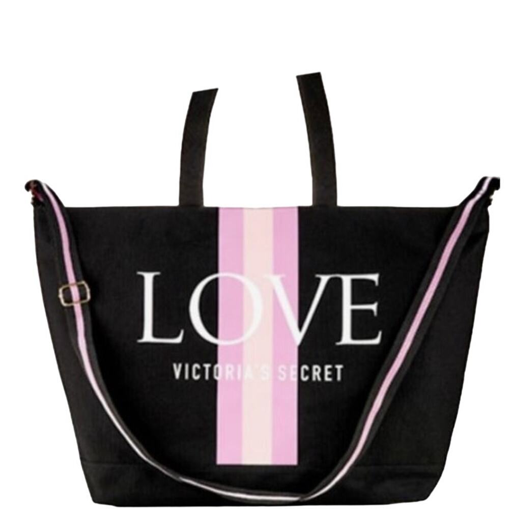 Victoria's Secret Love Weekender Tote Bag Summer Black